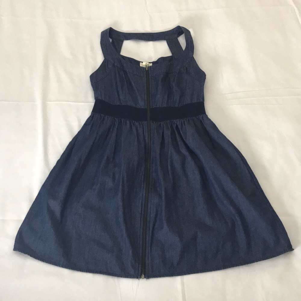 Beautiful Jean Dress with Keyhole Back and Zipper